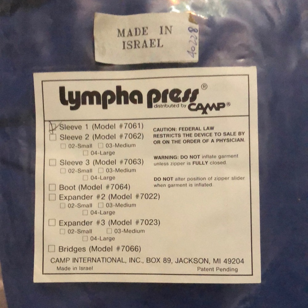 🌸 NEW LYMPHA PRESS SLEEV MODEL #7061